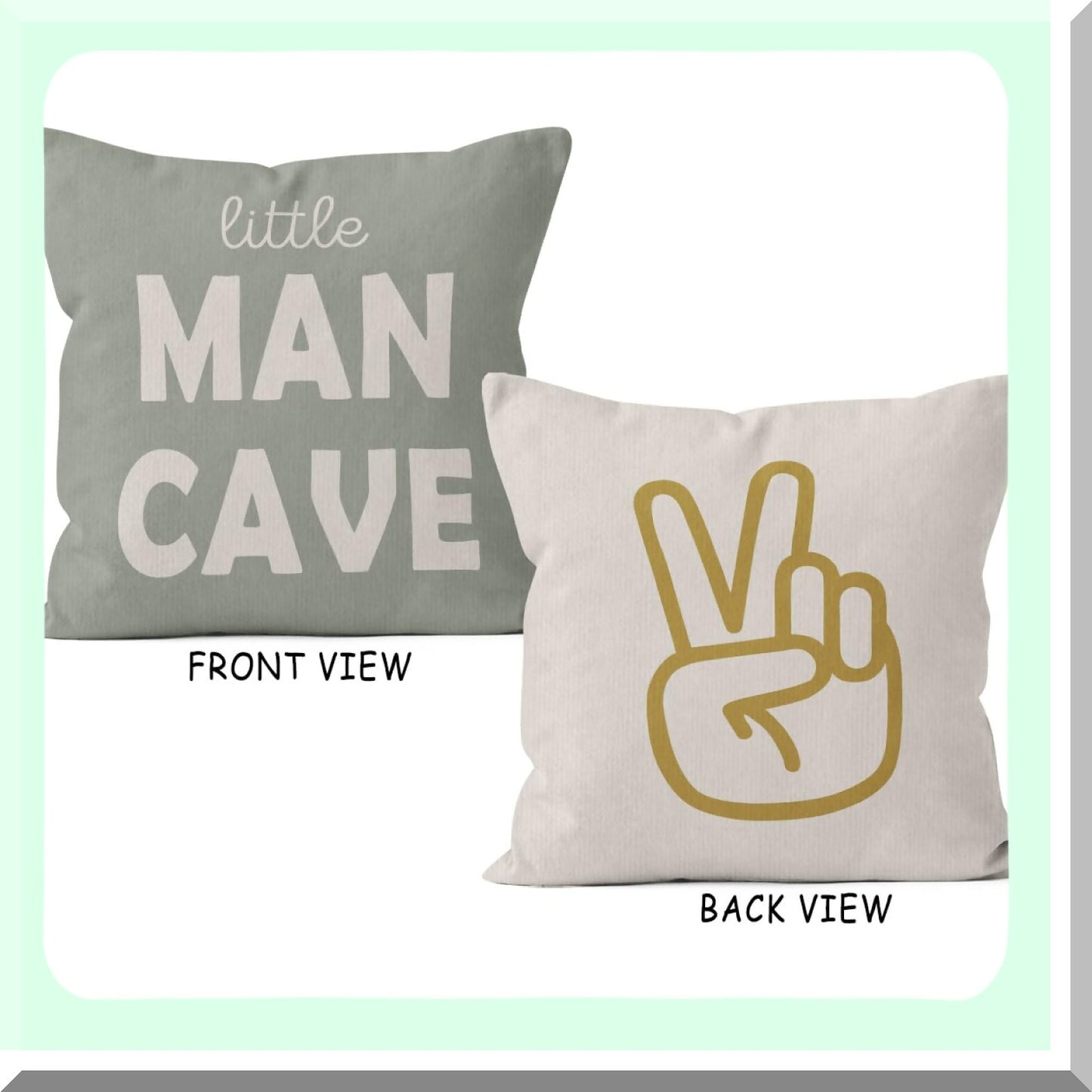 Peaceful Preppy Pillowcase - 18x18 Decorative Throw Cover for Toddler Boy Room, Little Man Cave & Boy Nursery. Ideal for Sofa, Bed, Teen Room & Dorm Decor.