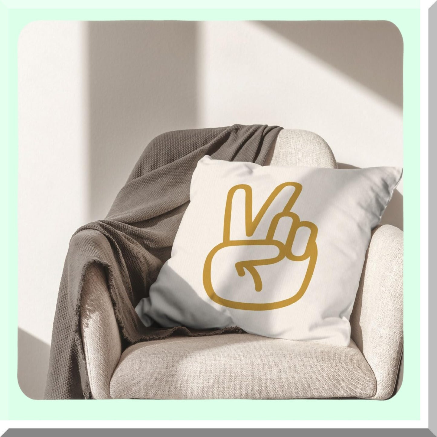 Peaceful Preppy Pillowcase - 18x18 Decorative Throw Cover for Toddler Boy Room, Little Man Cave & Boy Nursery. Ideal for Sofa, Bed, Teen Room & Dorm Decor.