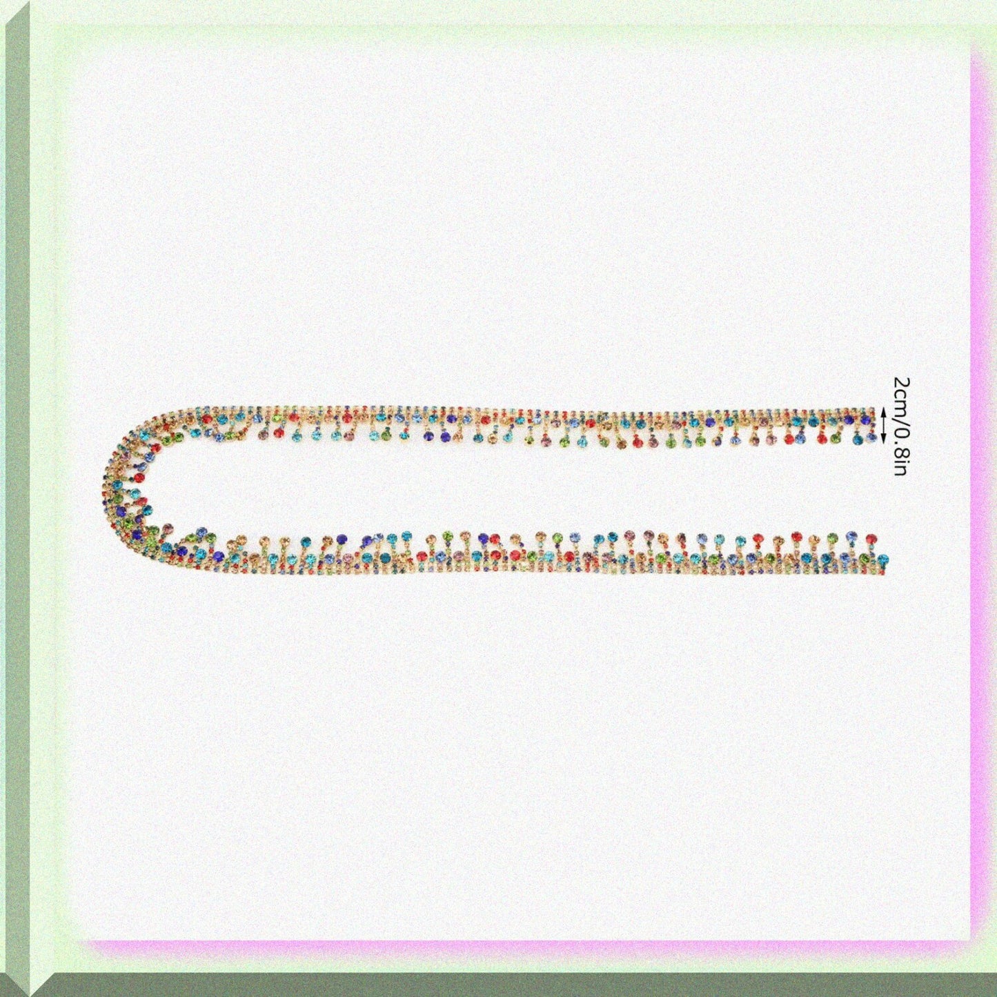 1 Yard Rhinestone Tel Chain Trim Beaded Embellishment