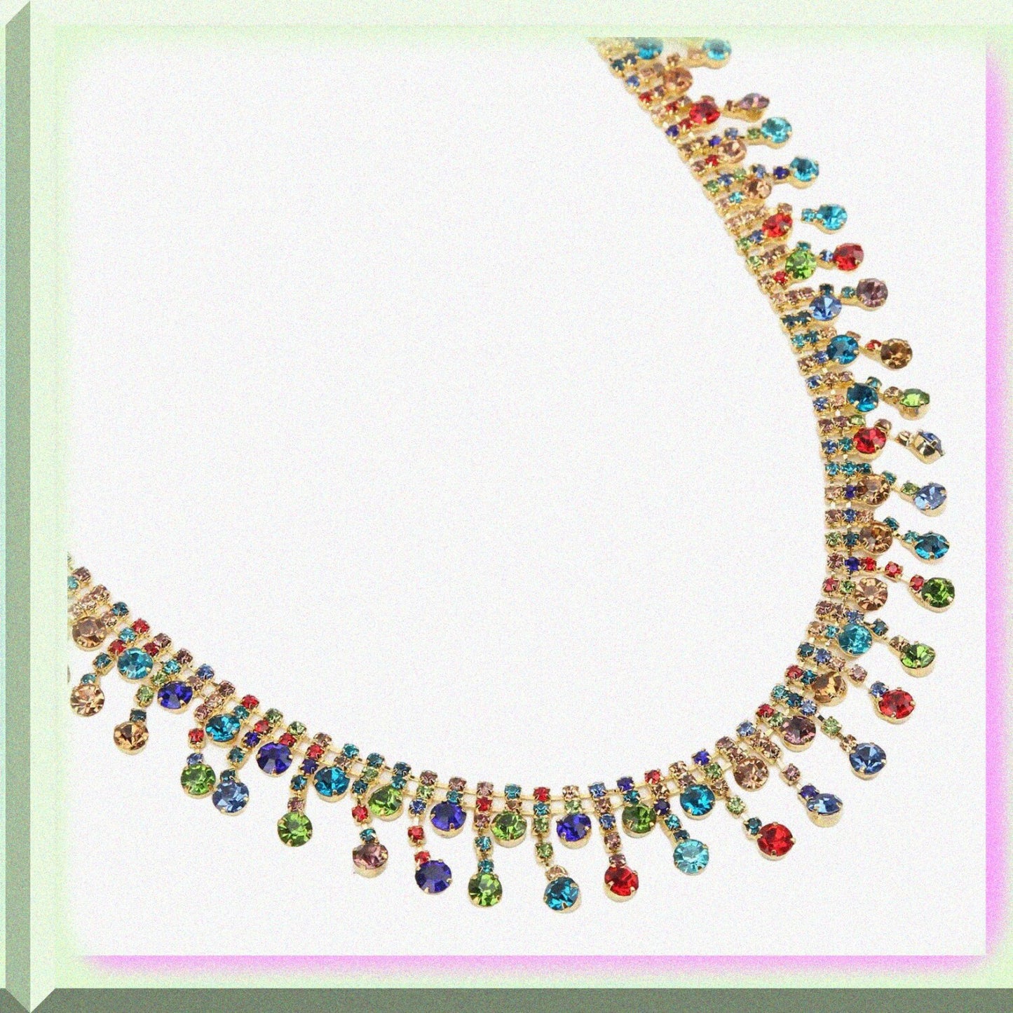 1 Yard Rhinestone Tel Chain Trim Beaded Embellishment