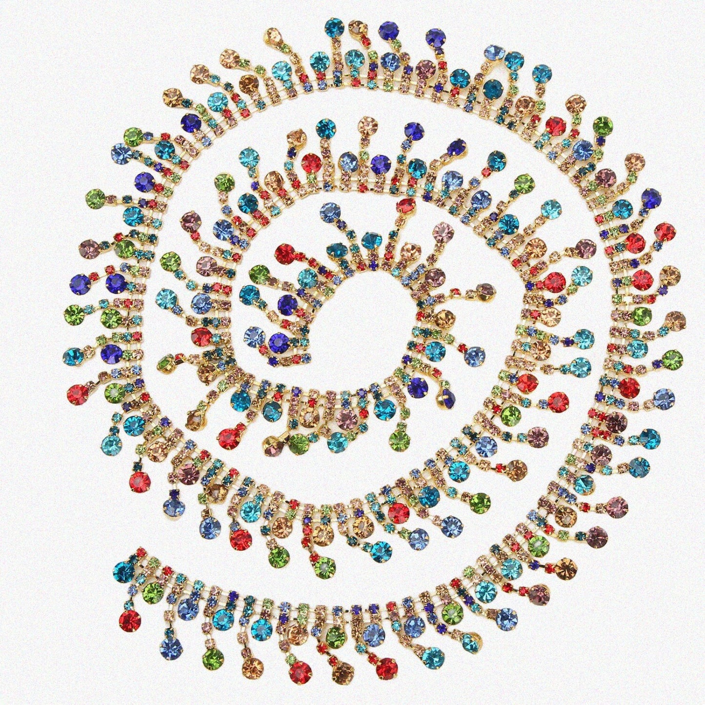 1 Yard Rhinestone Tel Chain Trim Beaded Embellishment