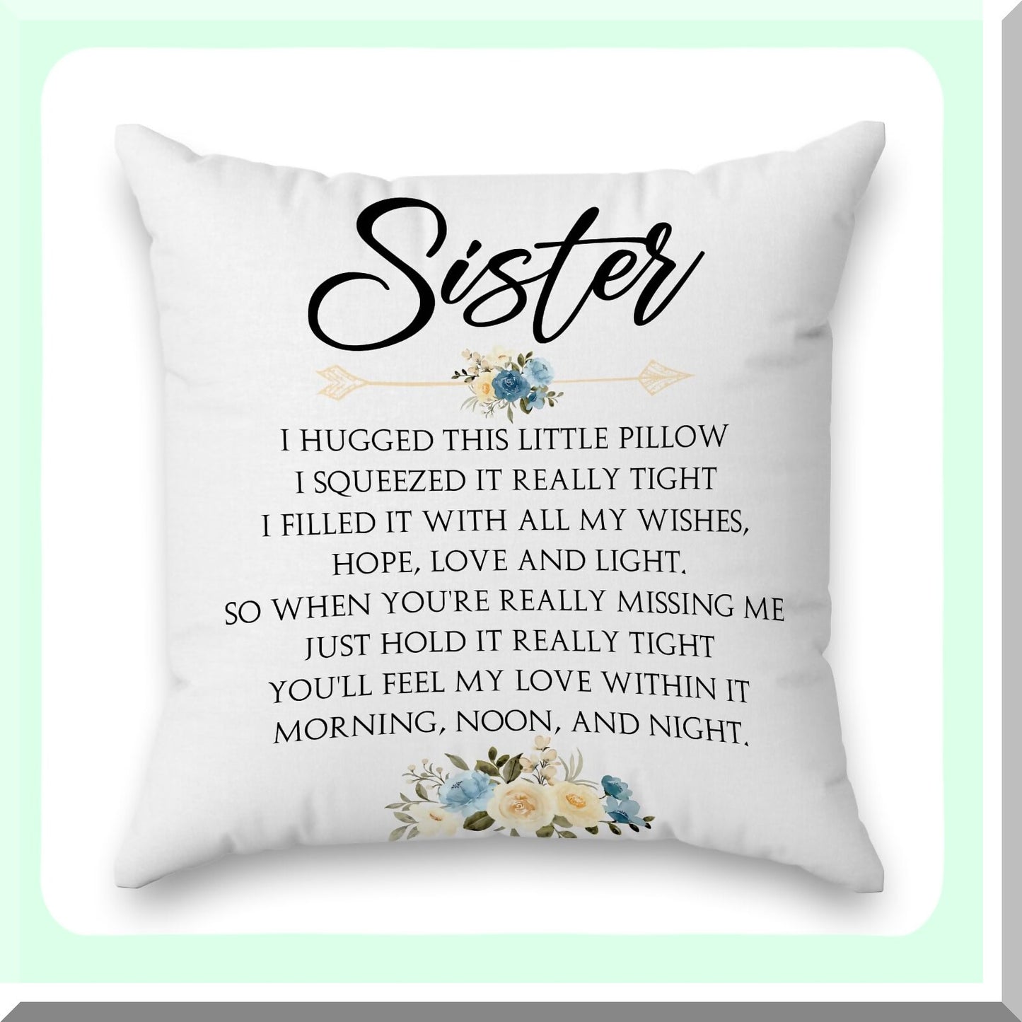 Floral Motivational Quote Pillowcase - Inspire Home Decor - Double Sided Cushion Cover - Sofa Couch Bed Armchair Gift - 18x18" Square Throw Pillow