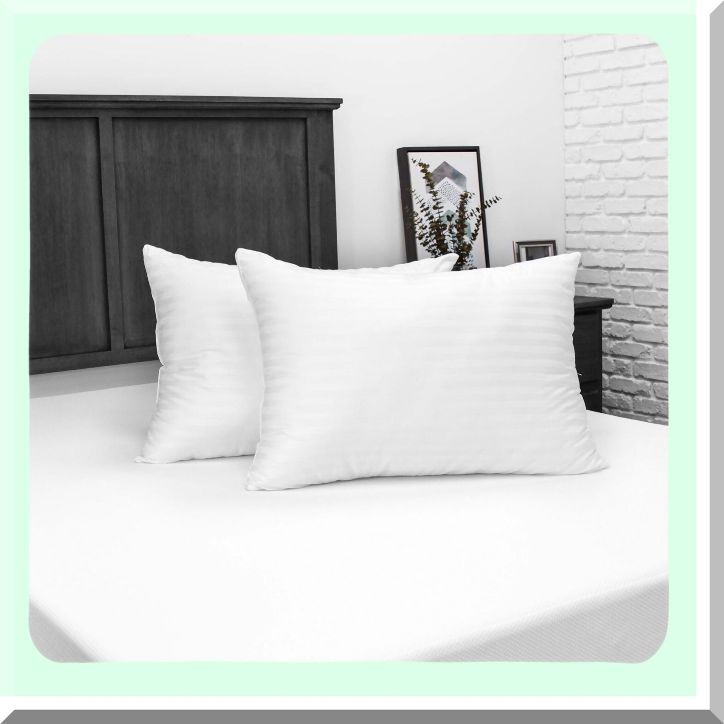 Luxury Comfort Cotton Pillow Set - Hypoallergenic Down Alternative Fill, 300 TC Cover, Jumbo Size, White, 2 Pack - Sleep Better Tonight!