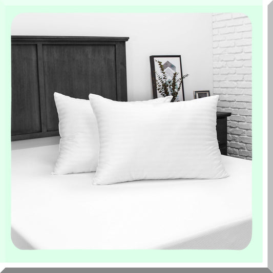 Luxury Comfort Cotton Pillow Set - Hypoallergenic Down Alternative Fill, 300 TC Cover, Jumbo Size, White, 2 Pack - Sleep Better Tonight!