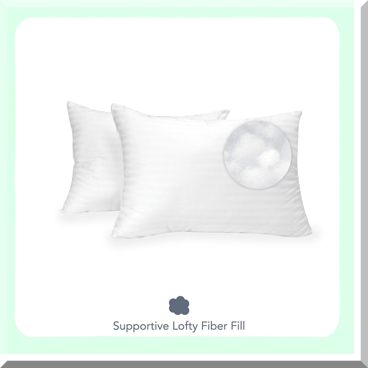 Luxury Comfort Cotton Pillow Set - Hypoallergenic Down Alternative Fill, 300 TC Cover, Jumbo Size, White, 2 Pack - Sleep Better Tonight!