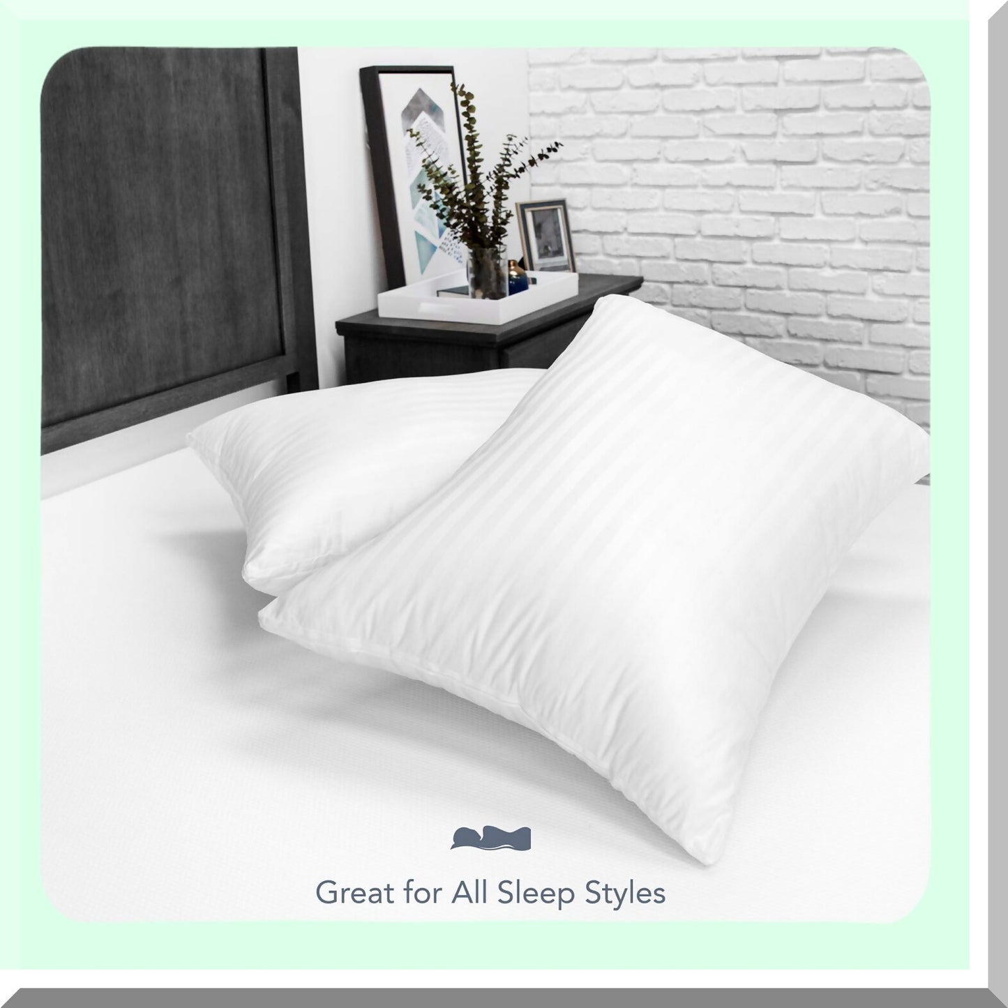 Luxury Comfort Cotton Pillow Set - Hypoallergenic Down Alternative Fill, 300 TC Cover, Jumbo Size, White, 2 Pack - Sleep Better Tonight!