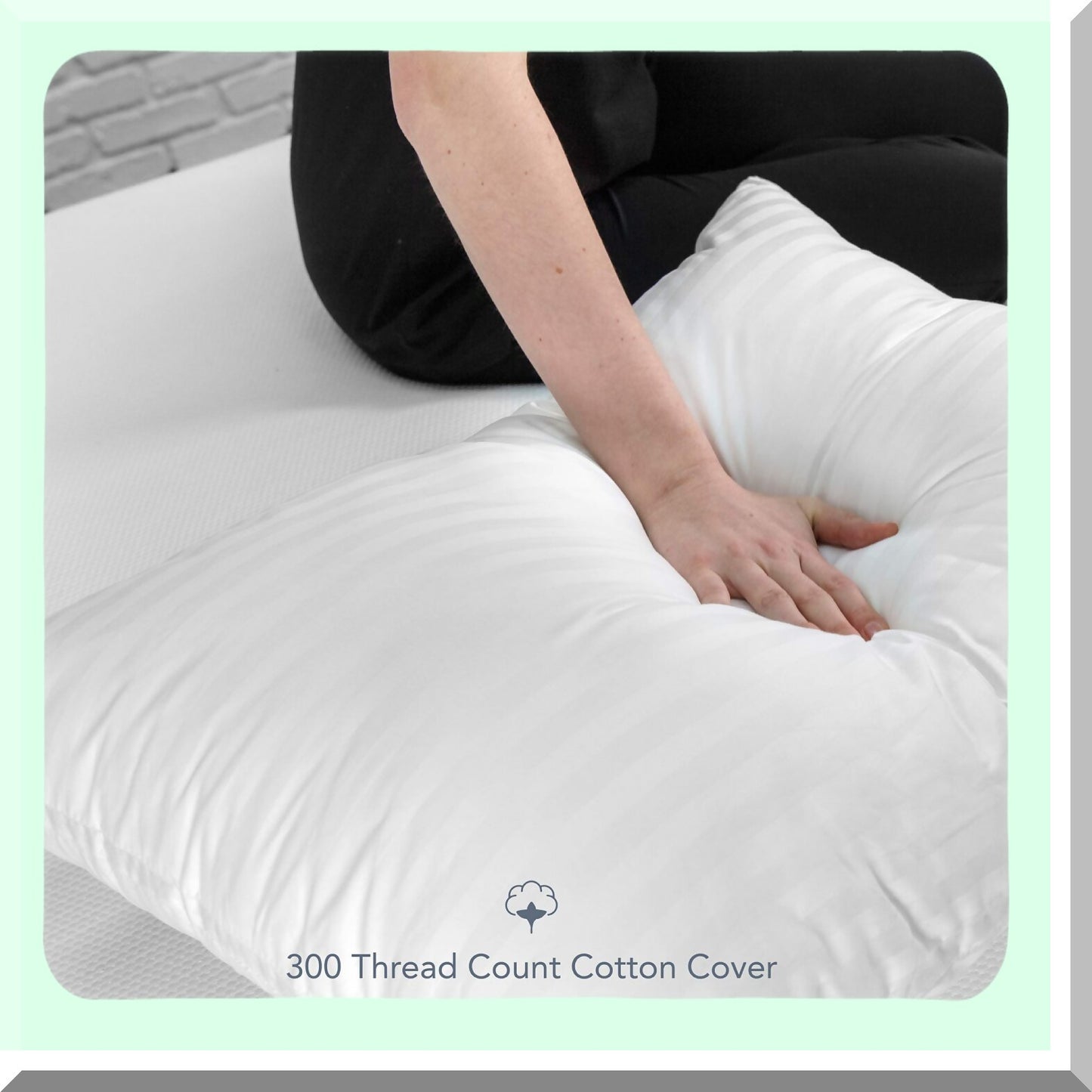 Luxury Comfort Cotton Pillow Set - Hypoallergenic Down Alternative Fill, 300 TC Cover, Jumbo Size, White, 2 Pack - Sleep Better Tonight!