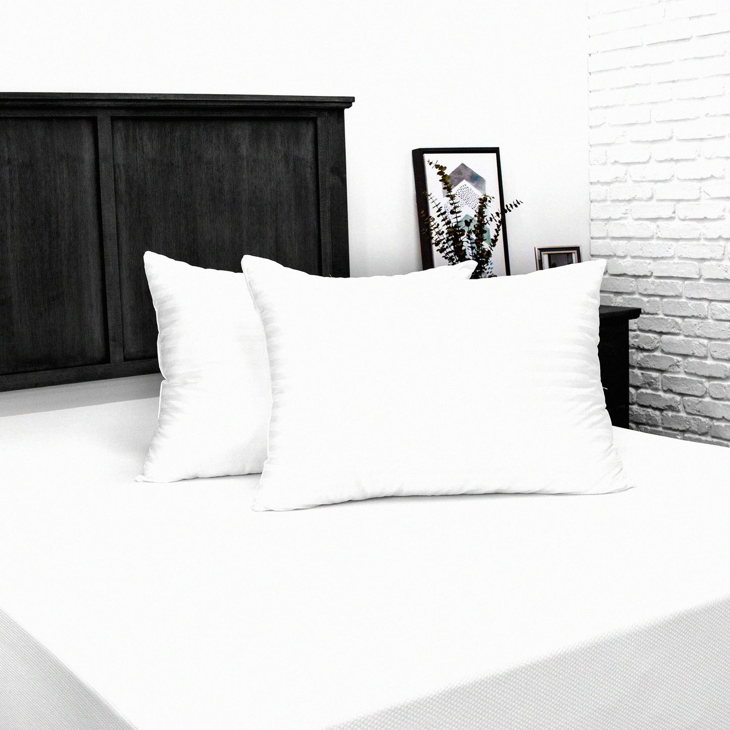 Luxury Comfort Cotton Pillow Set - Hypoallergenic Down Alternative Fill, 300 TC Cover, Jumbo Size, White, 2 Pack - Sleep Better Tonight!