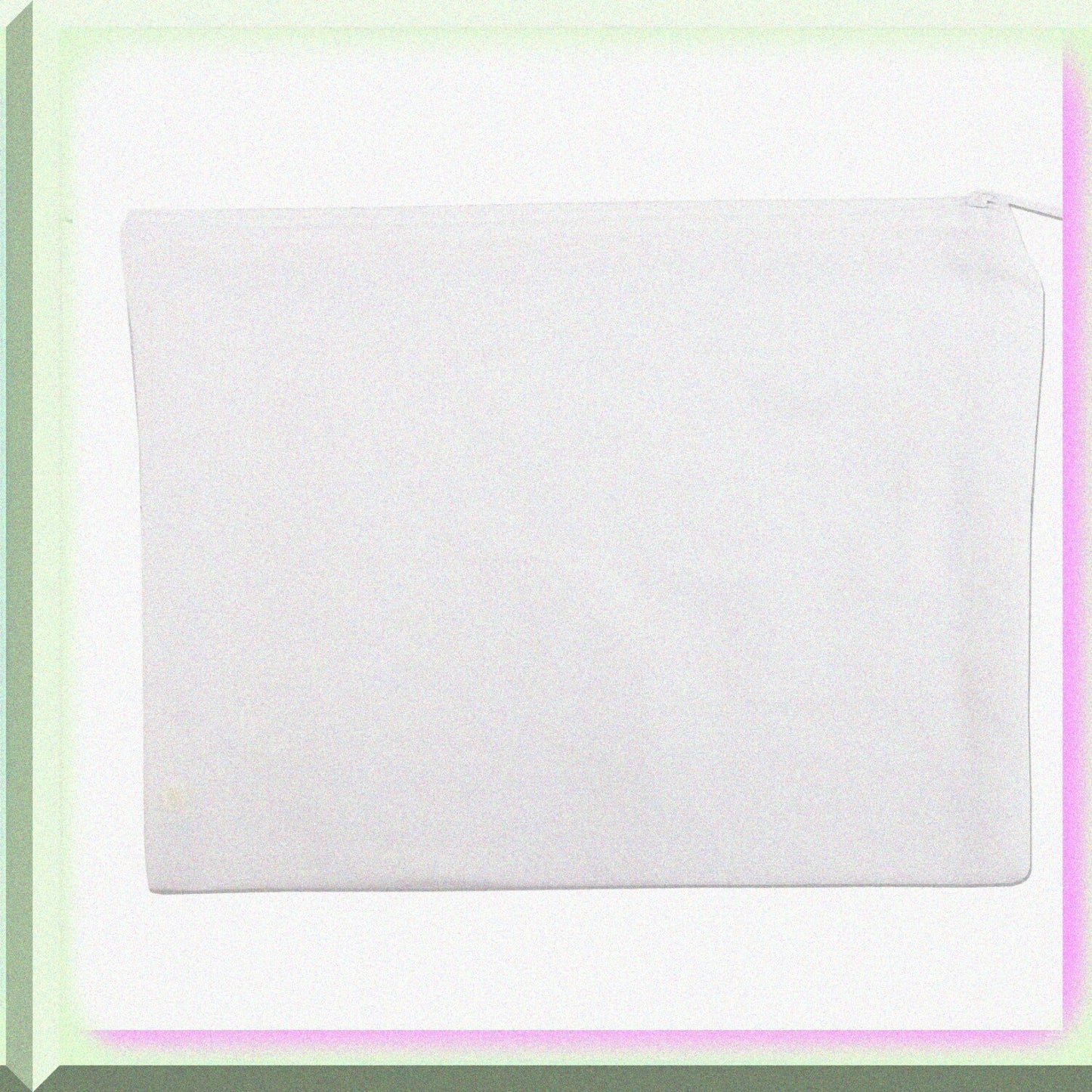 White Canvas Zipper Pencil and Makeup Pouch 7" x 9.25"