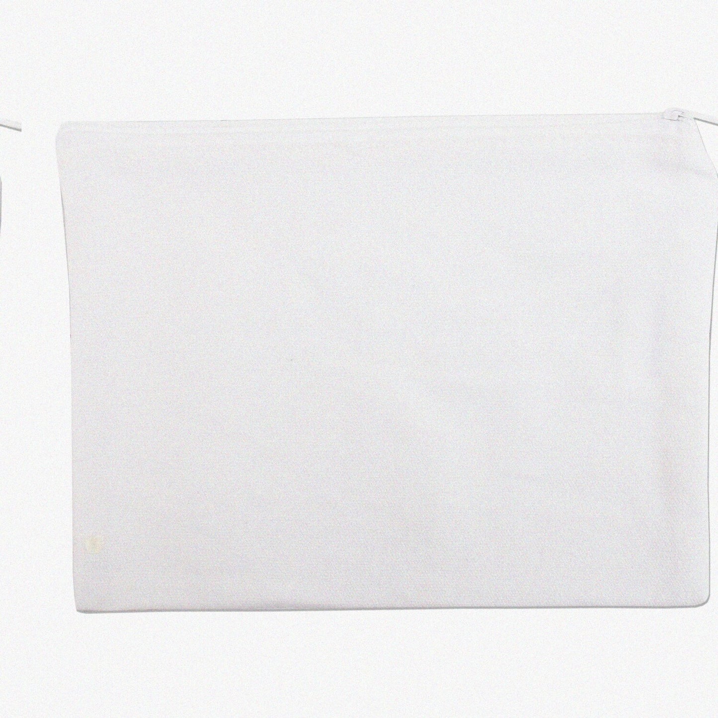 White Canvas Zipper Pencil and Makeup Pouch 7" x 9.25"