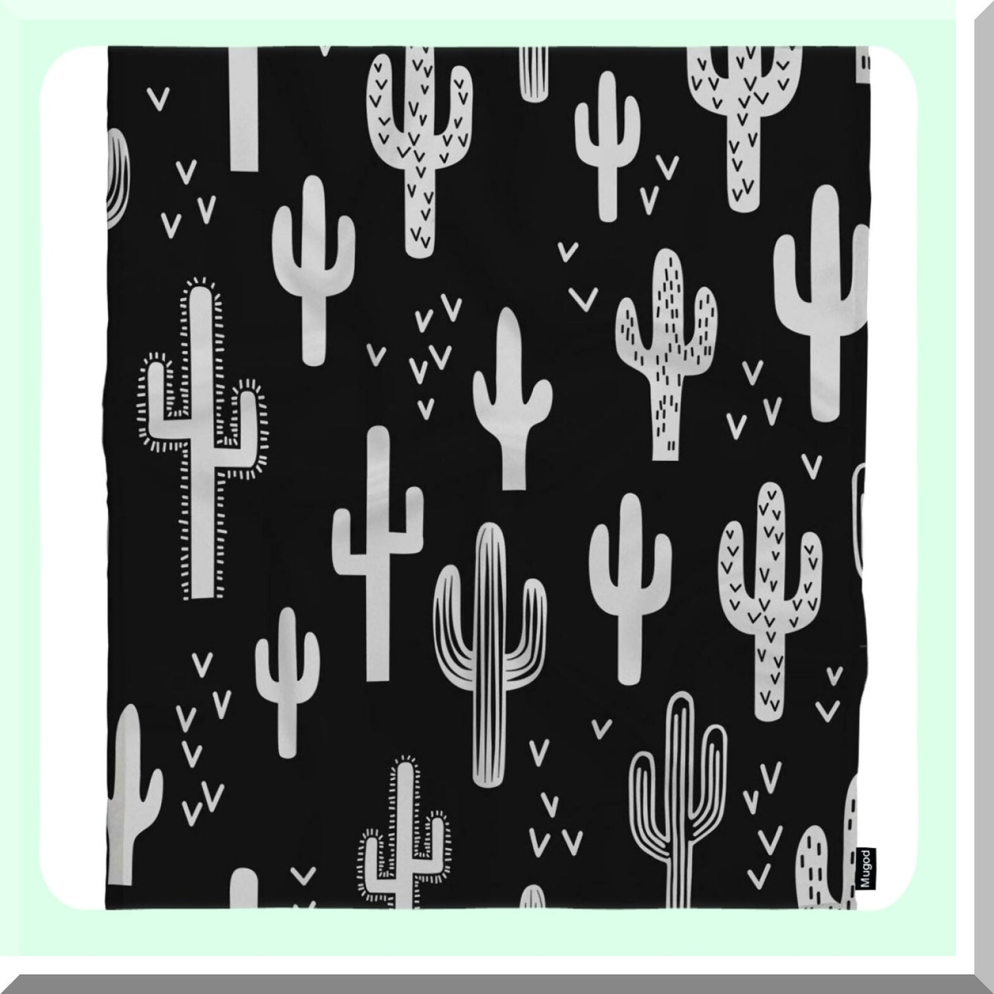 Western Cactus Cozy Flannel Throw Blanket - Soft, Warm, and Decorative Black & White Plush for Bedding, Sofa, or Couch - 60x80 Inch