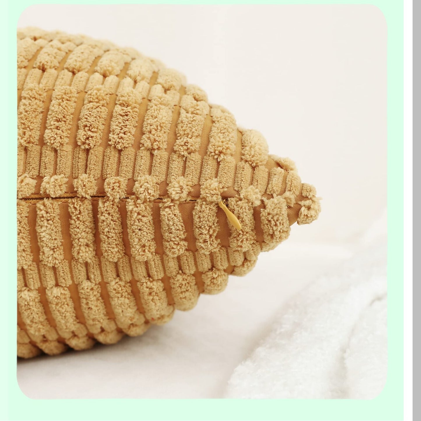 Sunshine Stripe Corduroy Pillow Covers - Set of 2 | 18x18 Inch Soft Mustard Yellow Boho Farmhouse Decorative Cushion Cases for Couch, Sofa, Bed & Living Room