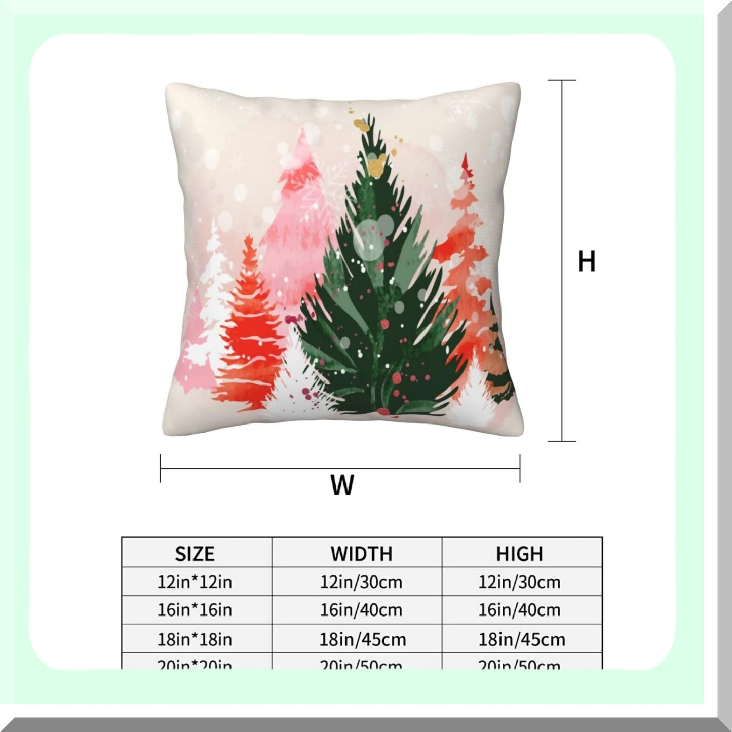 Watercolor Tree Decorative Linen Pillow Covers - Set of 2 Square Cushion Cover for Couch Sofa Bedroom Patio - 18x18 Inch Cozy Throw Pillows