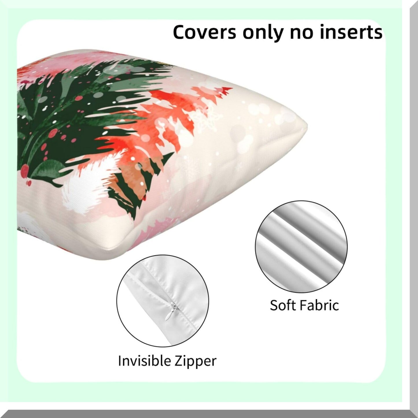 Watercolor Tree Decorative Linen Pillow Covers - Set of 2 Square Cushion Cover for Couch Sofa Bedroom Patio - 18x18 Inch Cozy Throw Pillows