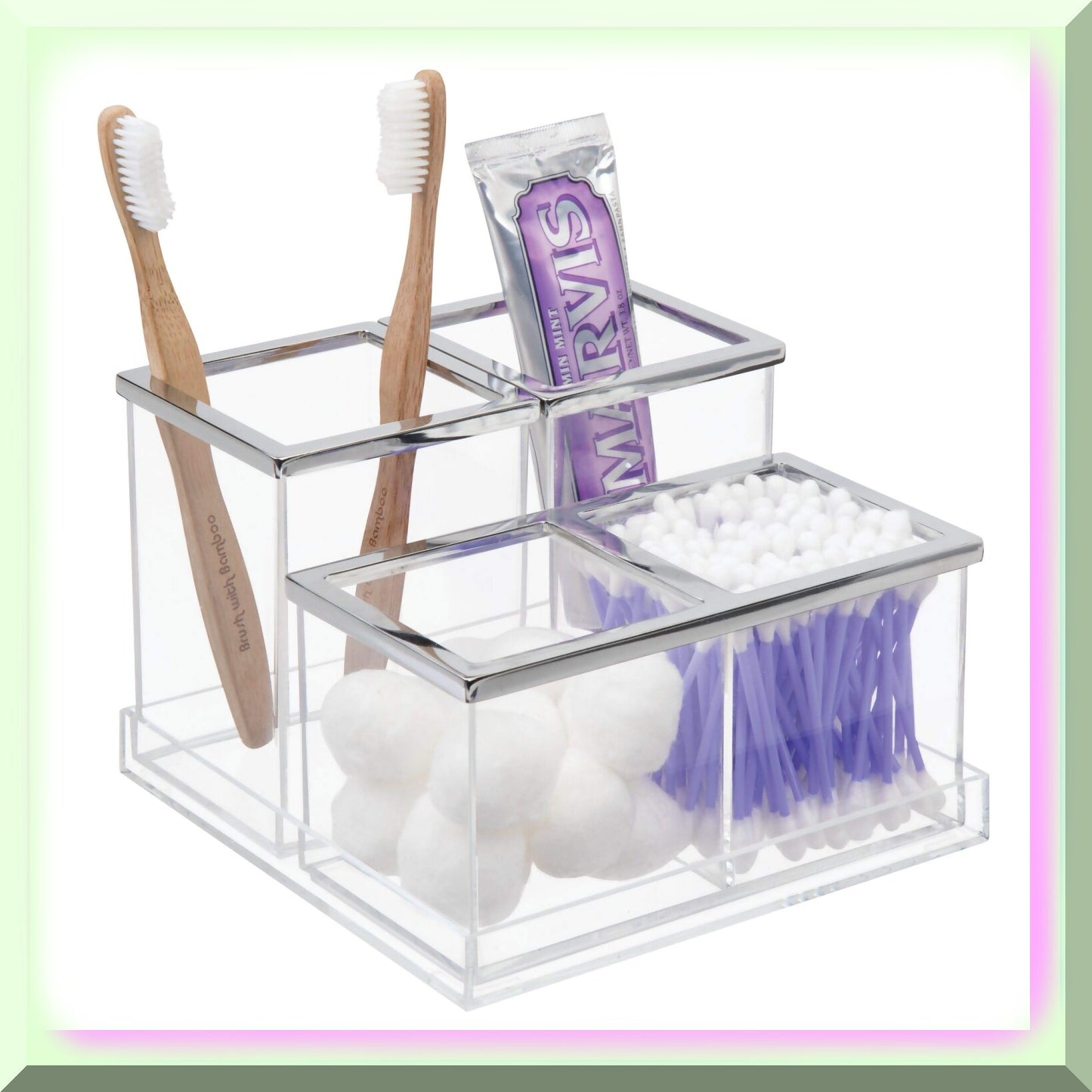 Clarity BPA-Free Plastic 4-Piece Organizer 6.5" x 6.5"