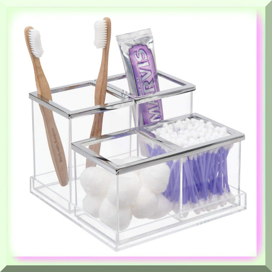 Clarity BPA-Free Plastic 4-Piece Organizer 6.5" x 6.5"