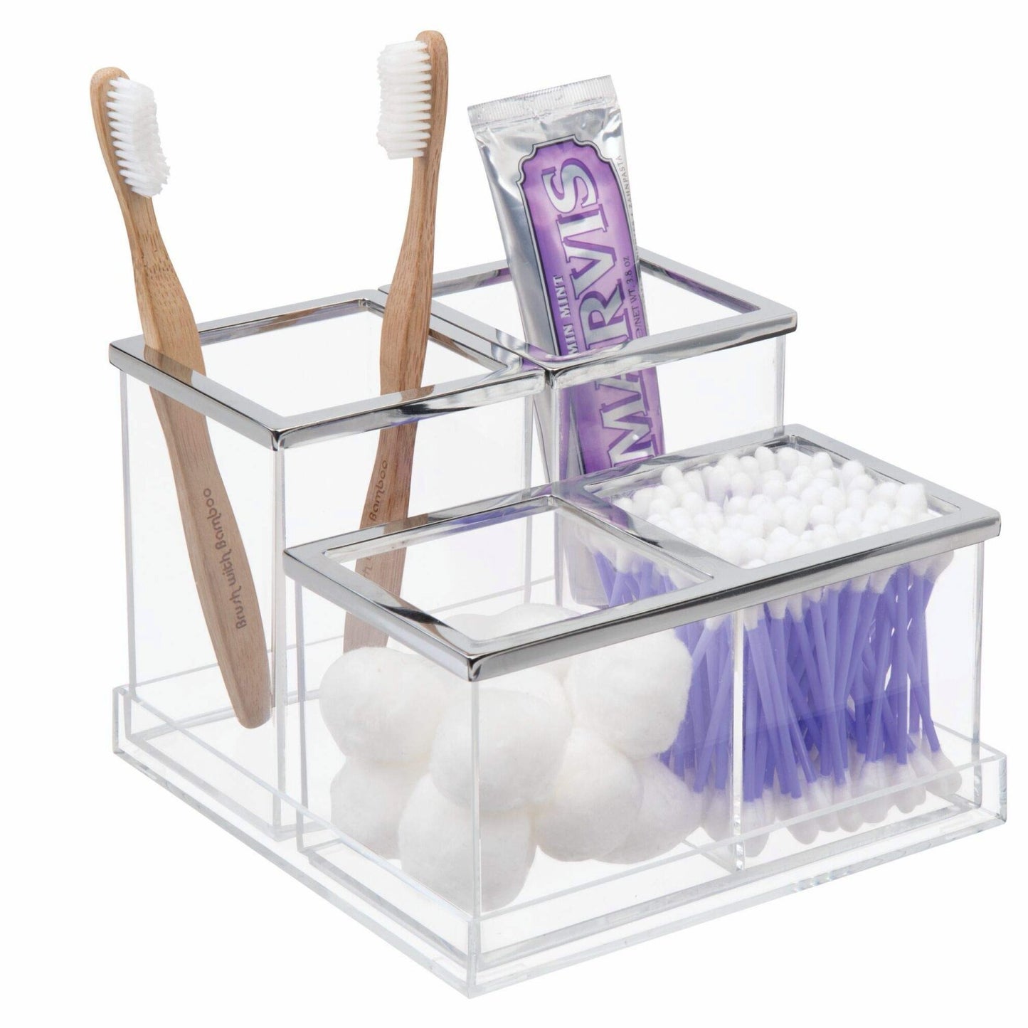 Clarity BPA-Free Plastic 4-Piece Organizer 6.5" x 6.5"