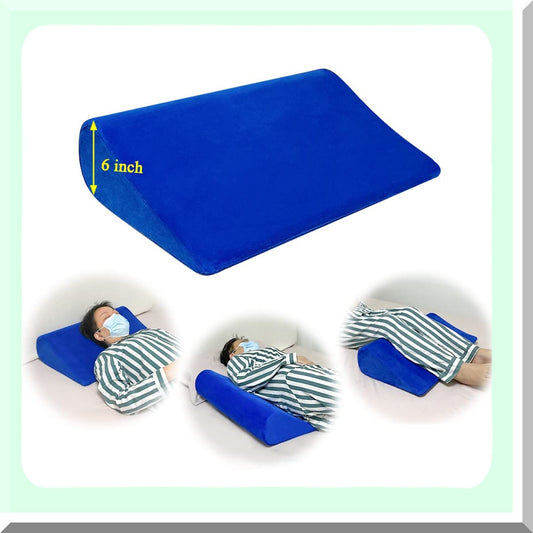 RecoveryRest Wedge Pillow - Foam Acid Reflux Bed Support for Side Sleeping, Incline Positioning, Back & Leg Elevation, Snoring Relief - 24.4x14.6x5.9"