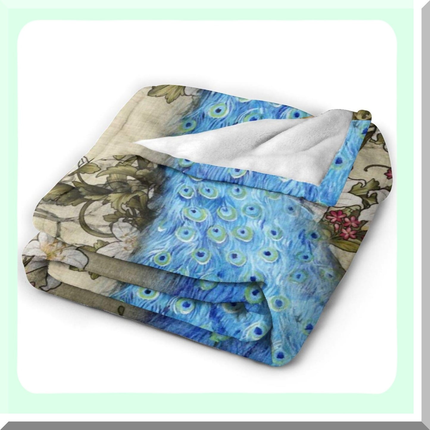 UltraSoft Peacock Fleece Throw - Cozy All-Season Decorative Blanket for Home, Couch, Bed, Chair, Travel (60x50in)