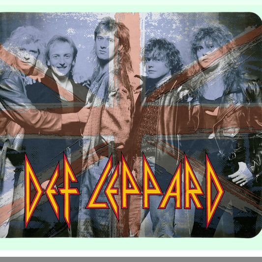 Rock Legends Union Jack Fleece Throw - Def Leppard Band Members Blanket 48"x60""