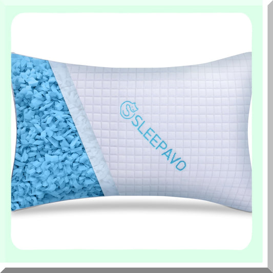 CoolDream Adjustable Memory Foam Pillow - Queen Size Soft/Firm Bamboo Pillow for Side, Stomach & Back Sleepers. Cold Cooling Gel Bed Pillow for Premium Comfort.