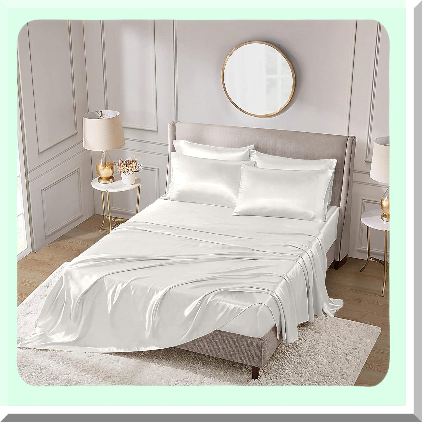 BambooSoft Cooling Fitted Sheet - Ultra Soft Premium Look, Snug Fit 16" Deep Pocket, White - Breathable Viscose Material for a Cool Night's Sleep