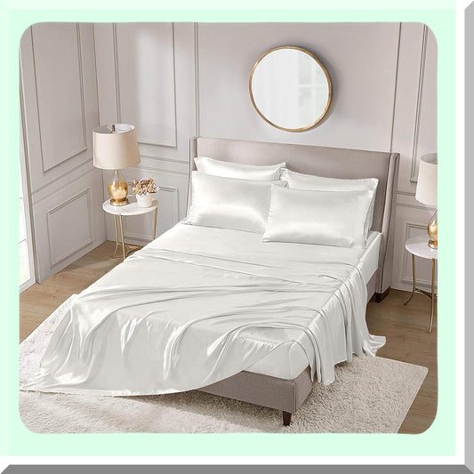 BambooSoft Cooling Fitted Sheet - Ultra Soft Premium Look, Snug Fit 16" Deep Pocket, White - Breathable Viscose Material for a Cool Night's Sleep