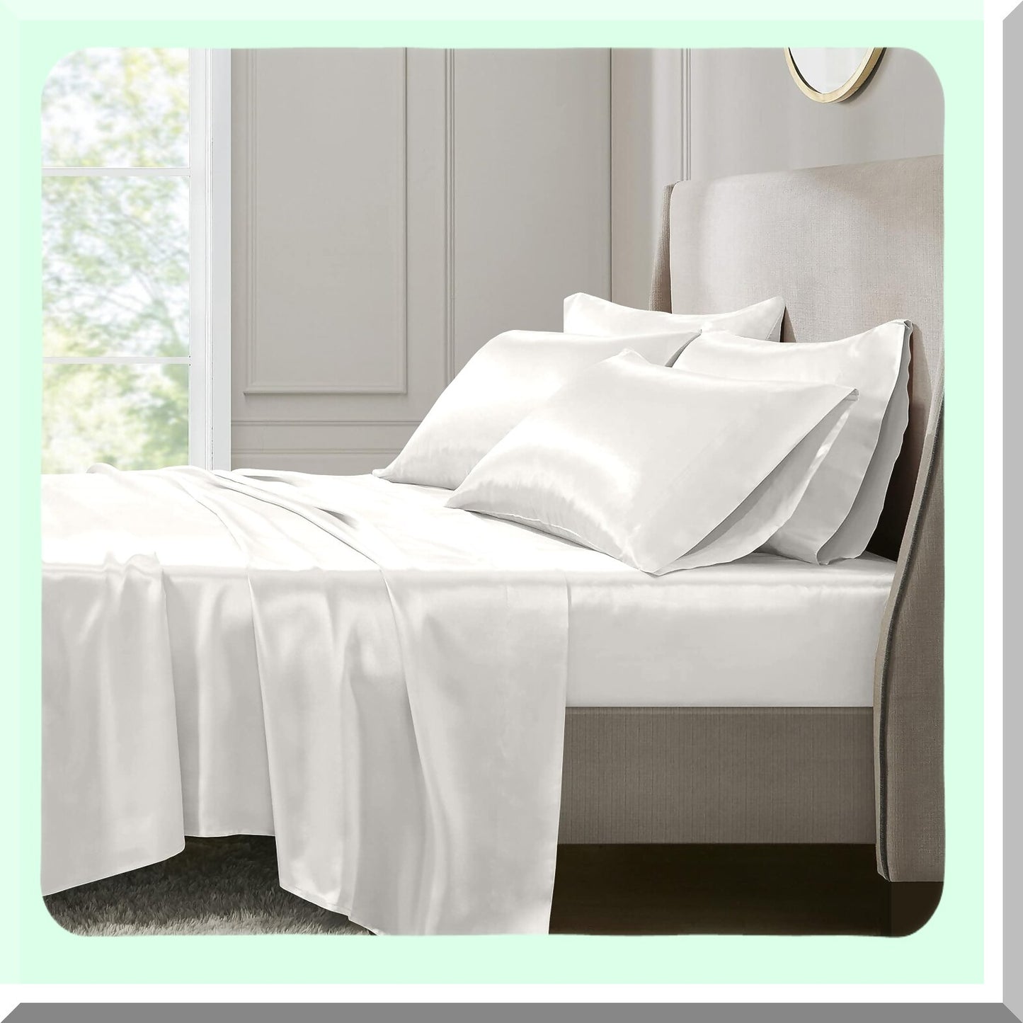 BambooSoft Cooling Fitted Sheet - Ultra Soft Premium Look, Snug Fit 16" Deep Pocket, White - Breathable Viscose Material for a Cool Night's Sleep