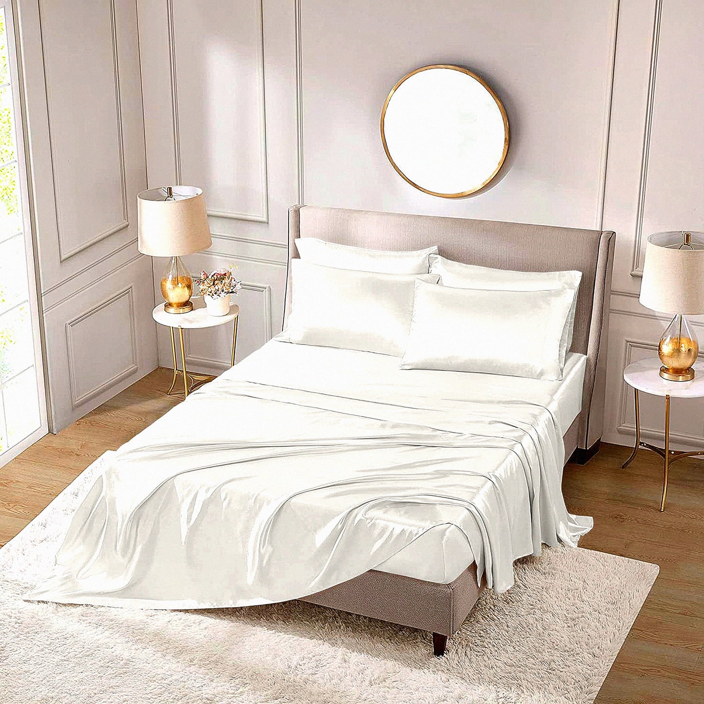 BambooSoft Cooling Fitted Sheet - Ultra Soft Premium Look, Snug Fit 16" Deep Pocket, White - Breathable Viscose Material for a Cool Night's Sleep