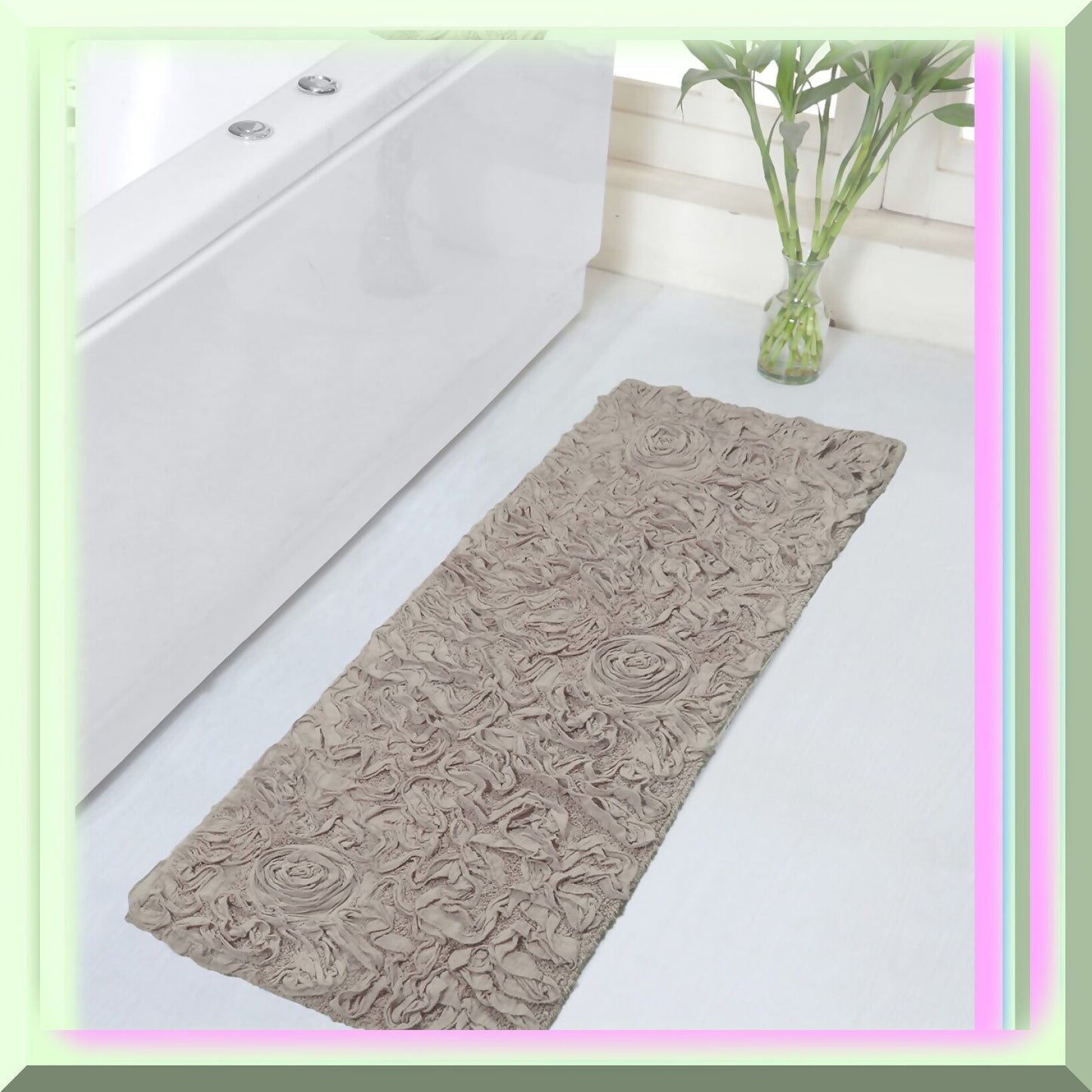 21"x54" Cotton Tufted Bath Rug Runner