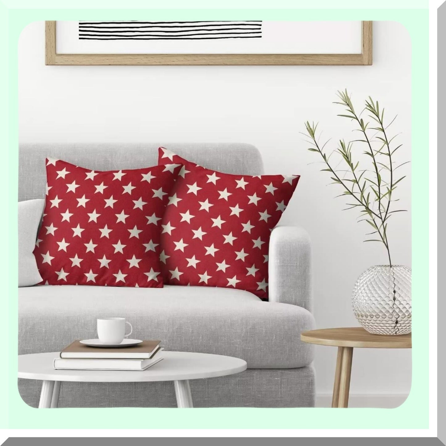 Patriotic Stars & Stripes Pillow Covers - Set of 2, 18x18 Inch Independence Day Throw Pillows for Farmhouse Decor, Sofa & Outdoor Living