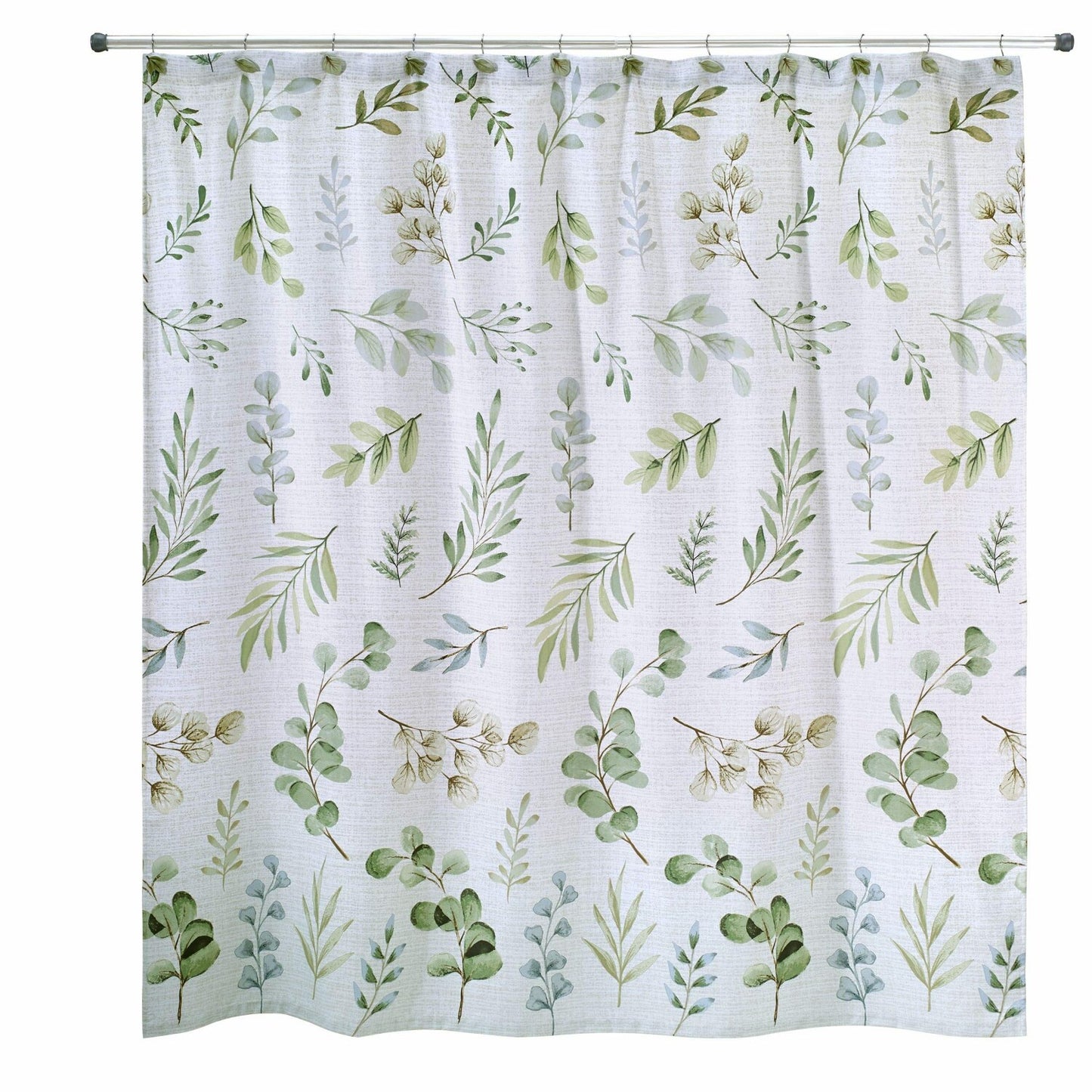 Fabric Shower Curtain Botanical Leaves 72"