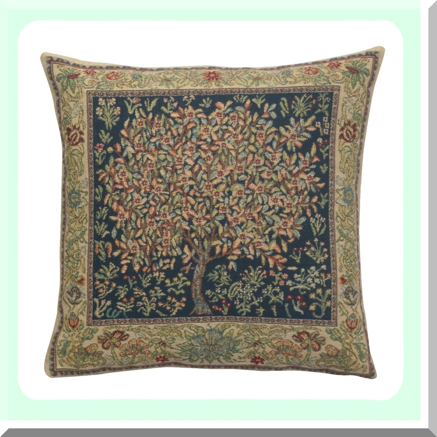 Pastel Green Farmhouse Jacquard Woven Cushion Covers - Set of 2 | 16x16 Cozy Sofa Pillow Cases for Living Room & Bedroom | Boho Decorative Soft Cotton Throw Pillow Covers