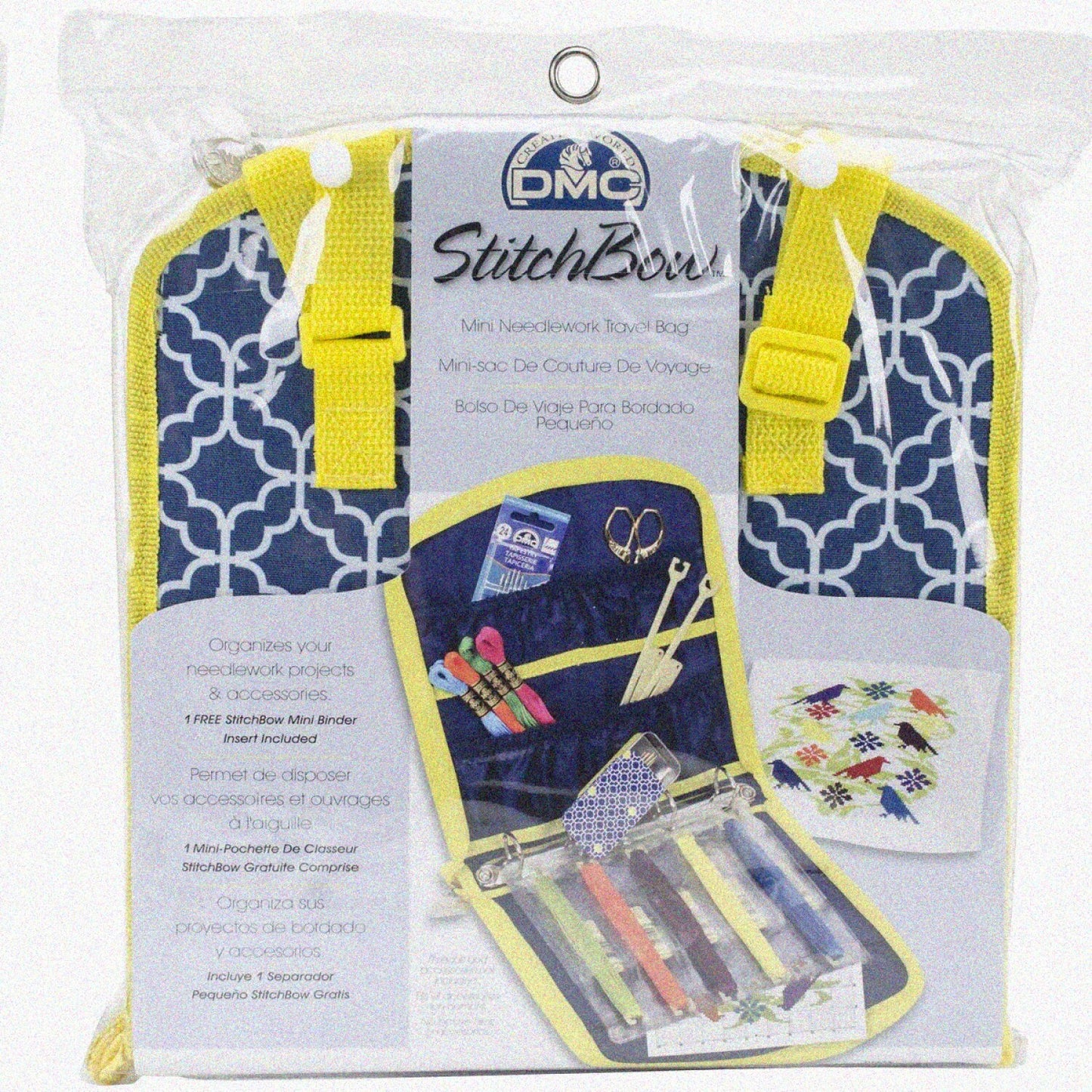 Mini Needlework Travel Bag Blue 9x20.5 inches