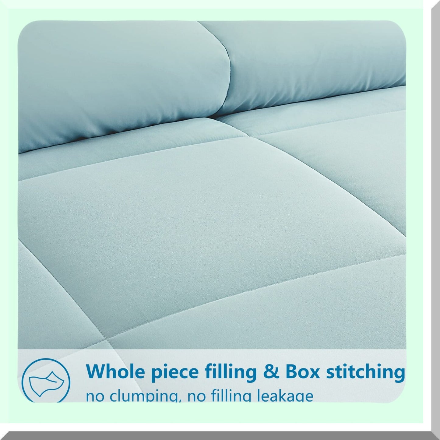 All Season Aqua Comforter - Soft Quilted Down Alternative Duvet Insert, Reversible & Fluffy, Winter Summer Warmth, Corner Tabs, 90''x102''