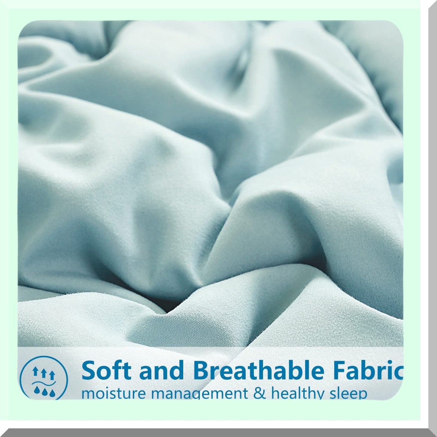 All Season Aqua Comforter - Soft Quilted Down Alternative Duvet Insert, Reversible & Fluffy, Winter Summer Warmth, Corner Tabs, 90''x102''