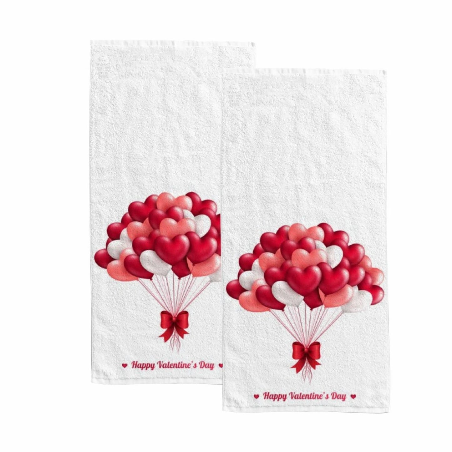 Valentine's Day Balloon Hand Towels 2 Pack 30x15
