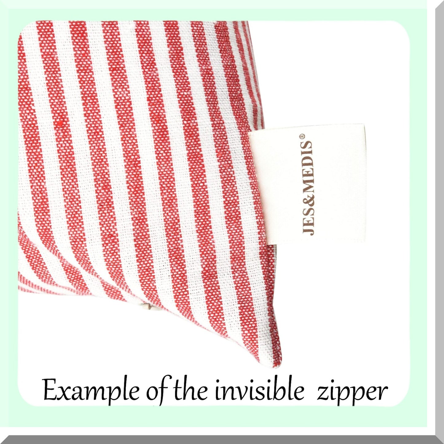 Striped Cotton Pillowcase Set - 2 Pack Square Throw Pillow Covers for Home Decor, Office, Bed, Car, Club - 18 x 18 Inches Pink and White