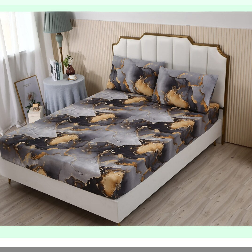 Vibrant Marble 3-Piece Full Size Sheet Set - Luxurious Bedding Set with Colorful Marble Design - Soft and Cozy Sheets for Full Size Beds