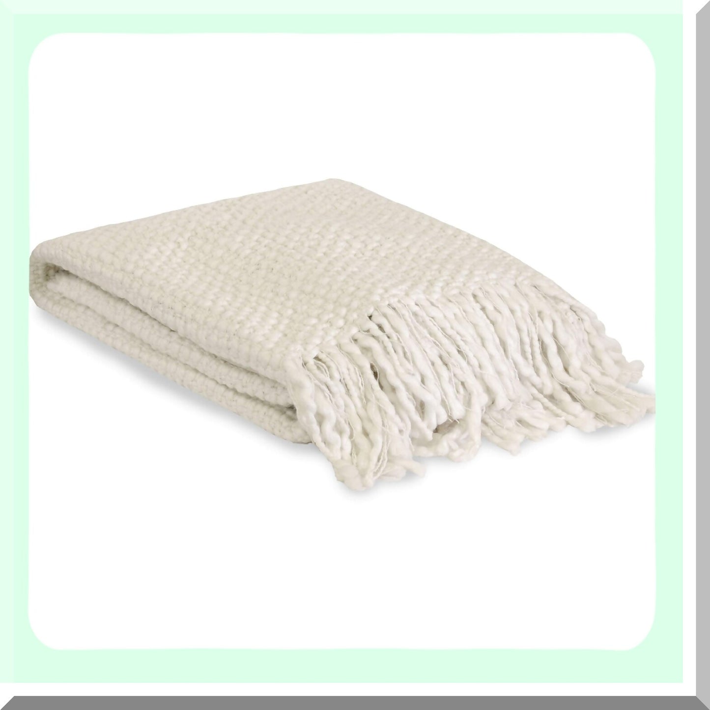 CozyKnit Antique White Throw Blanket - Perfect for Couch or Bed, 50" x 60"