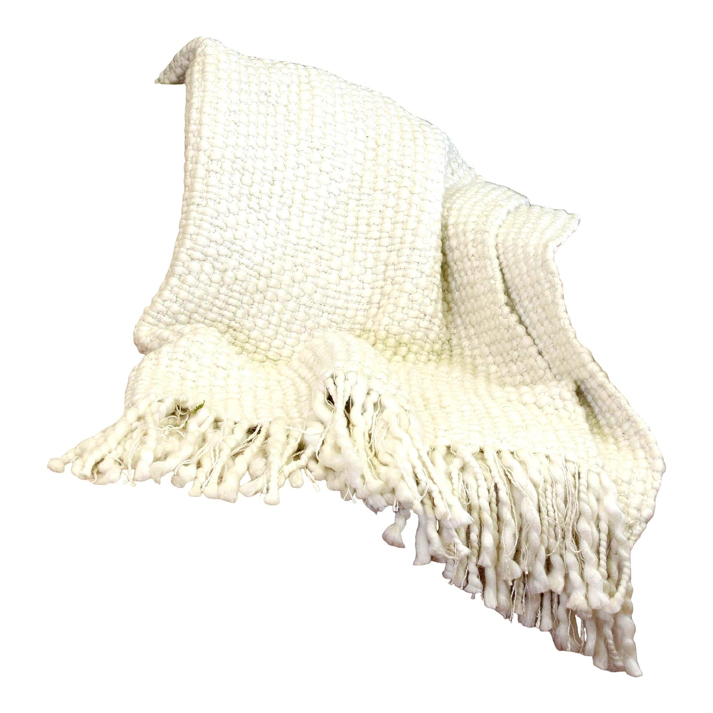 CozyKnit Antique White Throw Blanket - Perfect for Couch or Bed, 50" x 60"