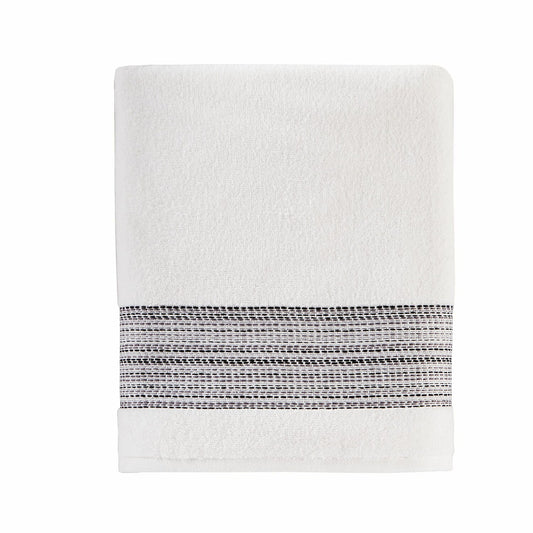 Geo Stripe Bath Towel White 27x50