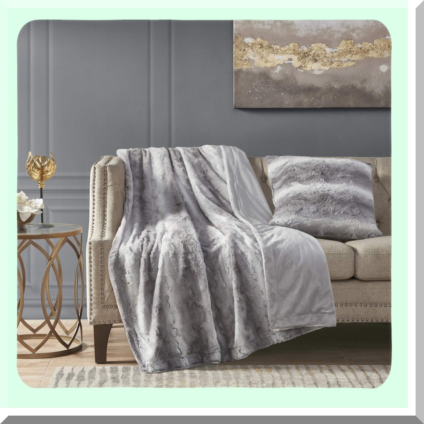 Luxury Ombre Stripe Decorative Throw Pillow Set - Ultra Soft Couch Bed Pillows with Insert - Grey 20" x 20" - Cozy Home Accent
