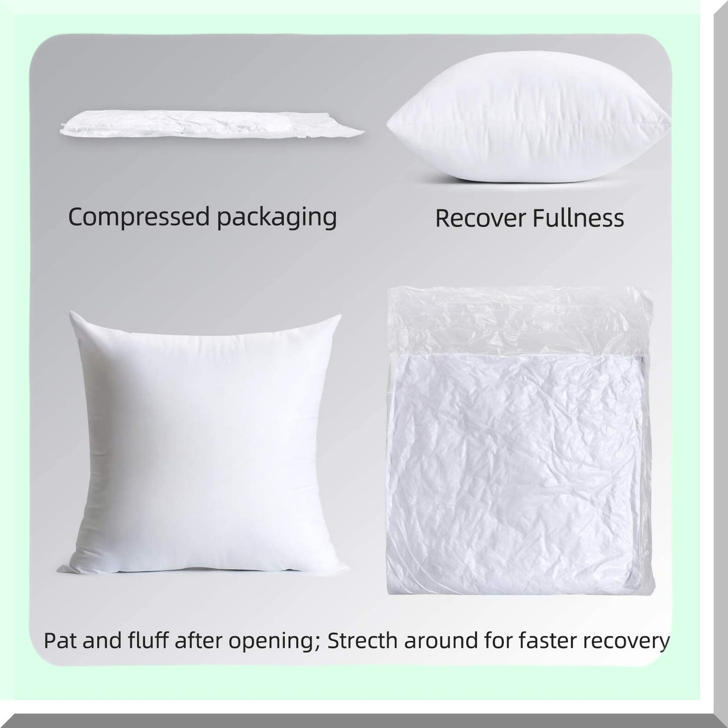 Hypoallergenic Microfiber Down Alternative Pillow Inserts - Set of 4, 20x20 Square Cushion Throw Pillow Liners