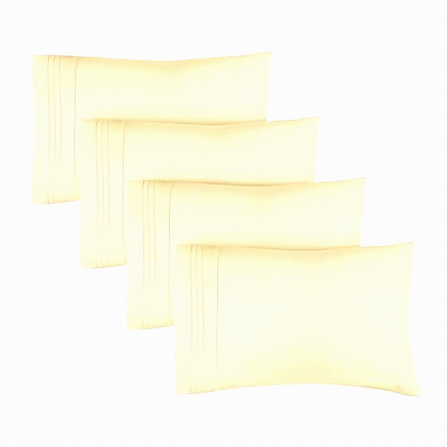 Luxury Soft Queen Pillowcase Set - 4 Pack Off White Covers - Hotel Quality 20x40 Pillow Protectors - Machine Washable Pillow Covers - 4 Piece Queen Size Case Set