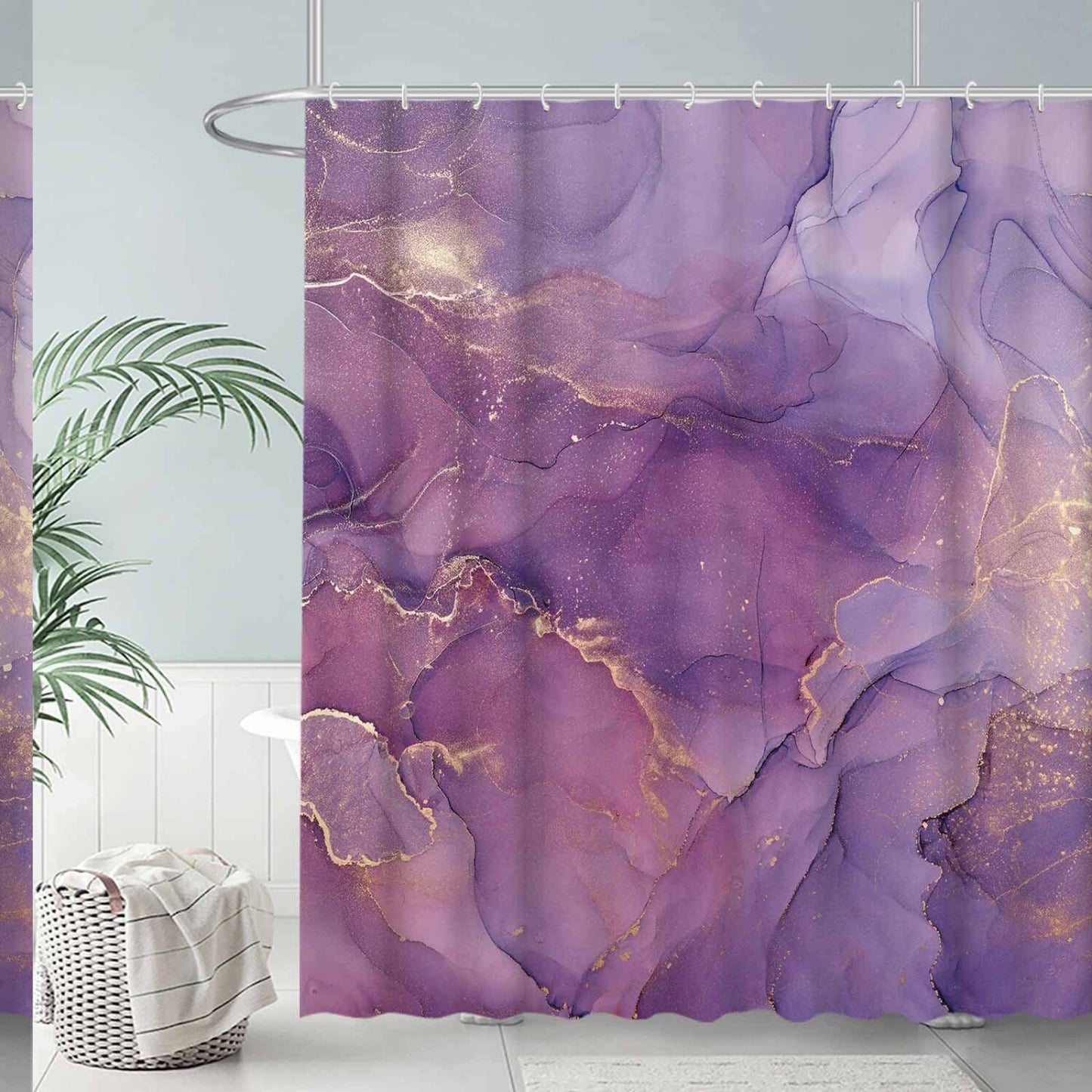 Purple Marble Shower Curtain 72x72 Inch