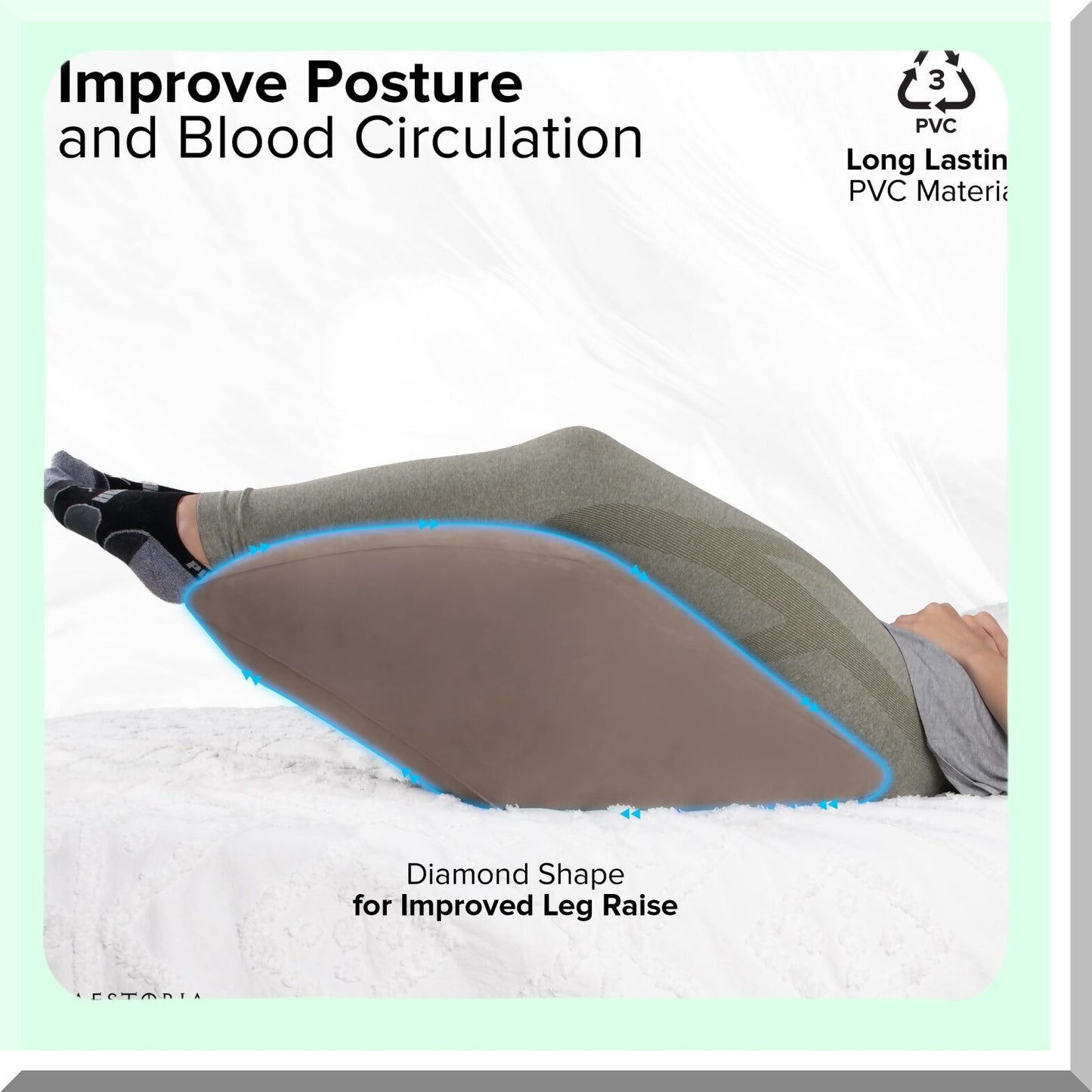 ElevateEase Leg Wedge Pillow - Portable Inflatable Leg Rest for Improved Blood Circulation and Recovery, Includes Storage Bag, Breathable Suede Fabric