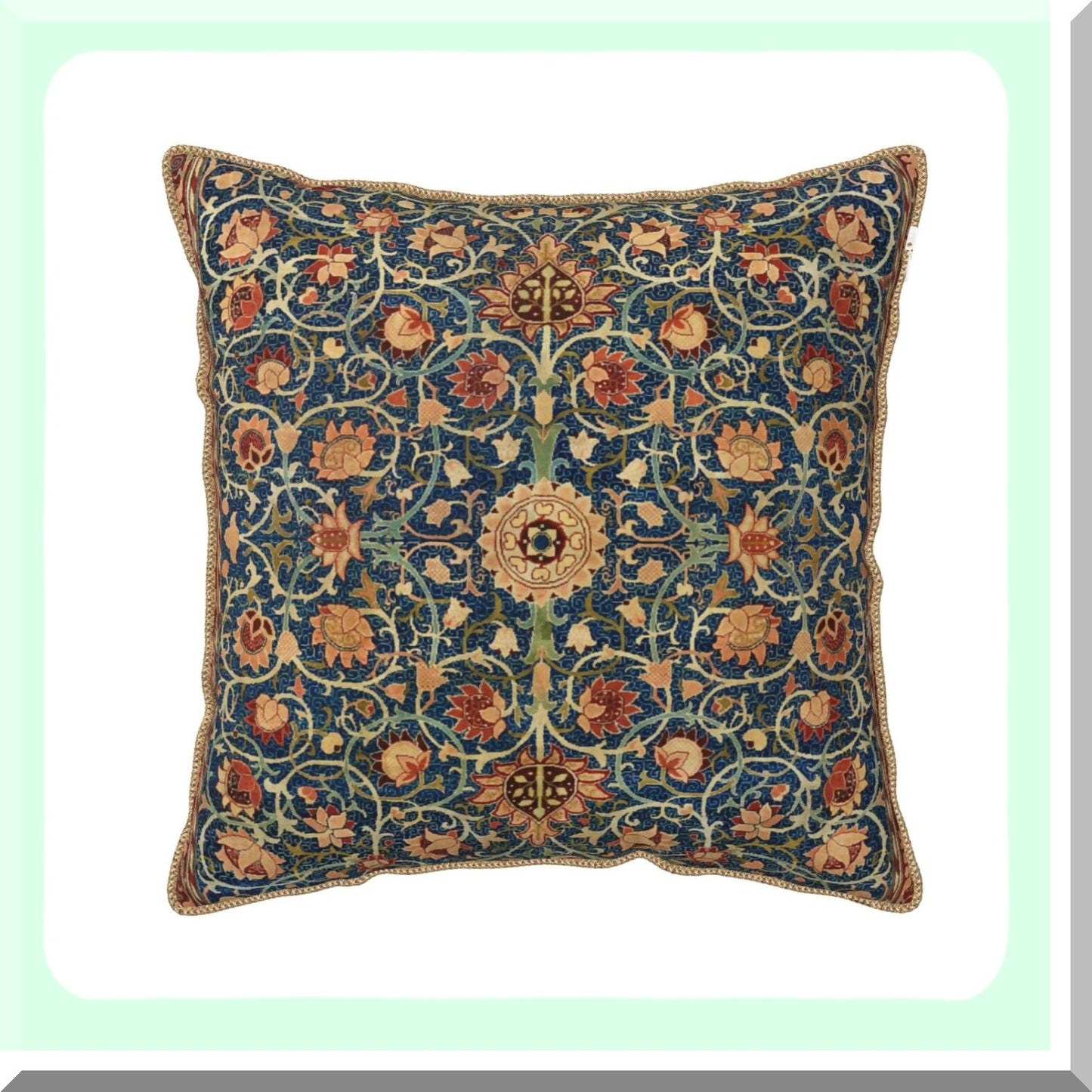 Vintage Floral Velvet Throw Pillow Covers - Art Deco Square Cushion Case for Home Decor - 18"X18" Indoor/Outdoor Sofa, Bed, Living Room, Car