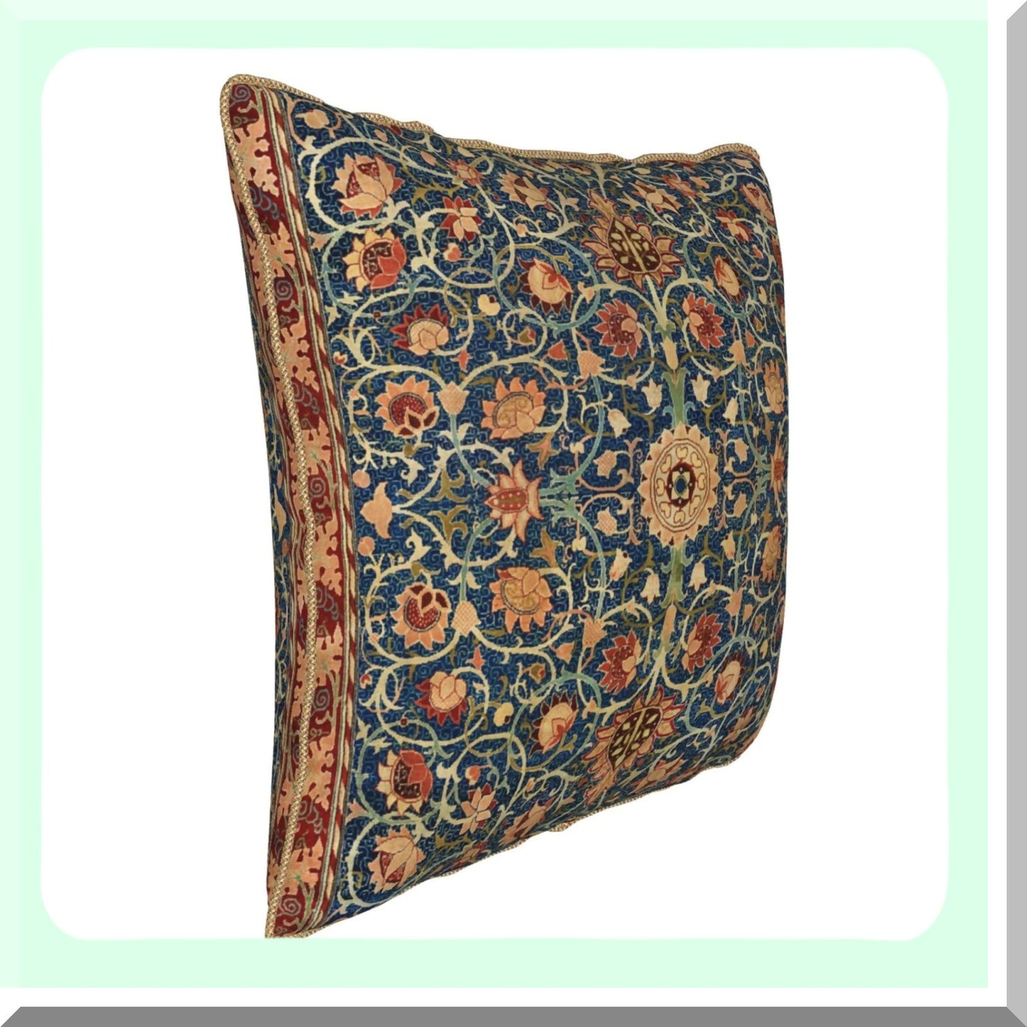 Vintage Floral Velvet Throw Pillow Covers - Art Deco Square Cushion Case for Home Decor - 18"X18" Indoor/Outdoor Sofa, Bed, Living Room, Car