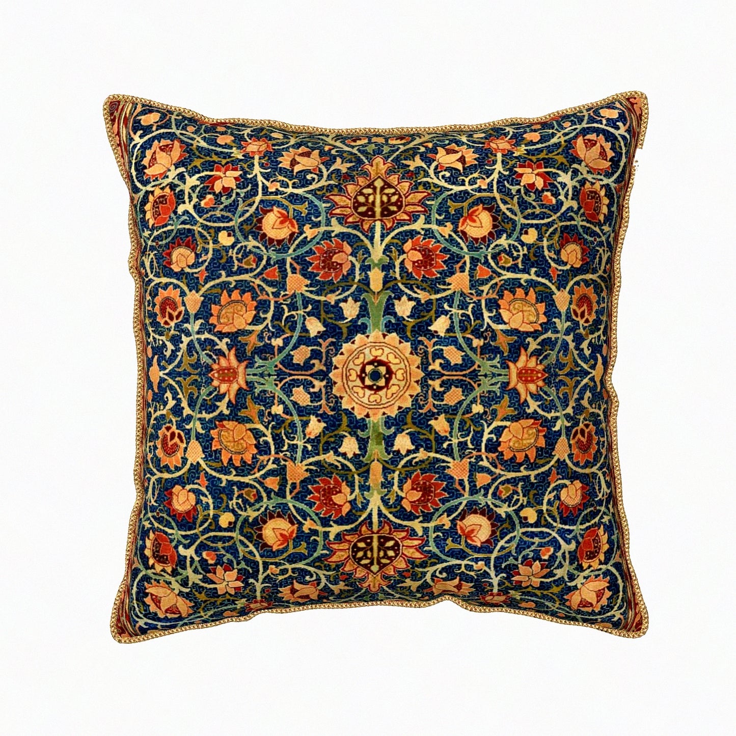 Vintage Floral Velvet Throw Pillow Covers - Art Deco Square Cushion Case for Home Decor - 18"X18" Indoor/Outdoor Sofa, Bed, Living Room, Car